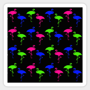 Trippy Neon Dayglo Flamingo Rave Sticker